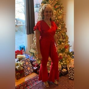 Elegant Red Women's Jumpsuit